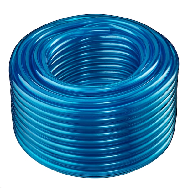 3/4" IDx1" ODx100Ft Translucent Non-Toxic Blue Vinyl Tubing